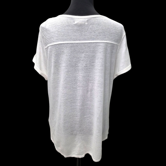 Lucky Brand Button-Front Henley Top Women's Size Large. Cream - Picture 5 of 8